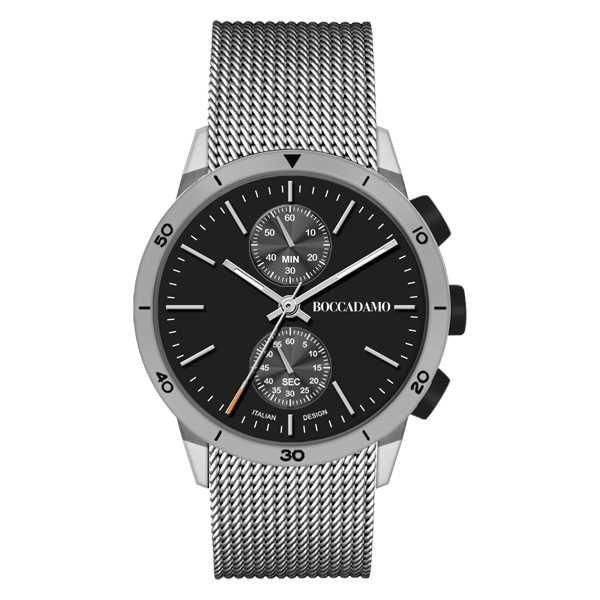 Orologio crono con quadrante nero e cinturino grigio Default Title