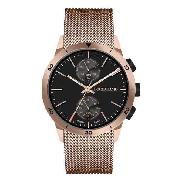 Orologio crono con quadrante nero e cinturino rosato Default Title