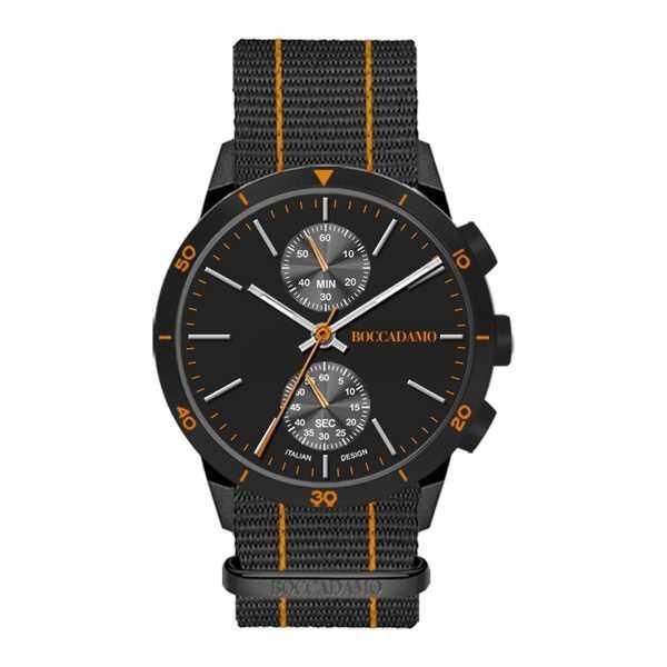 Orologio crono con quadrante nero e cinturino in nylon Default Title