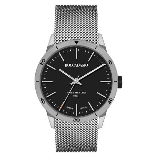 Orologio con quadrante nero, cassa silver  e cinturino in acciaio Default Title