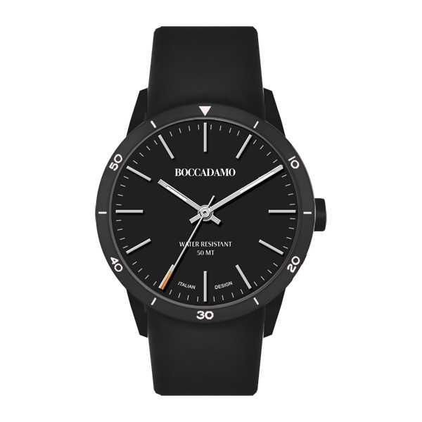 Orologio con quadrante nero e cinturino in silicone Default Title