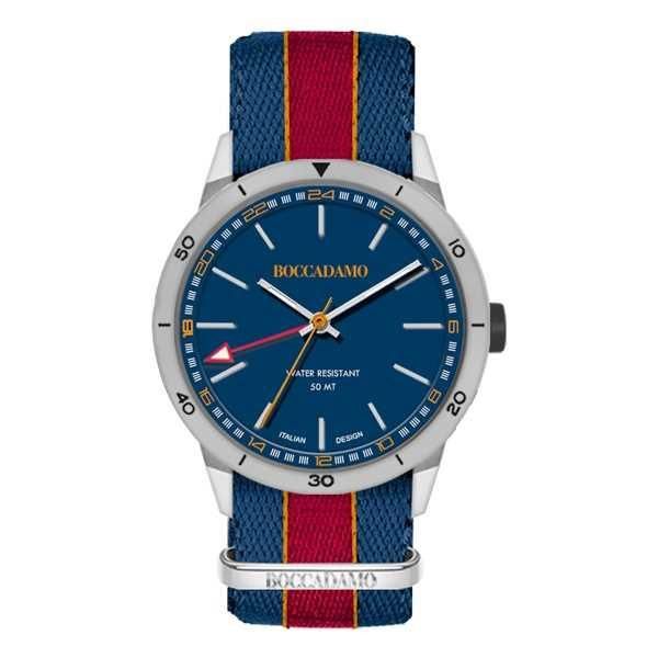 Orologio GMT con quadrante blu navy e cinturino in nylon Default Title