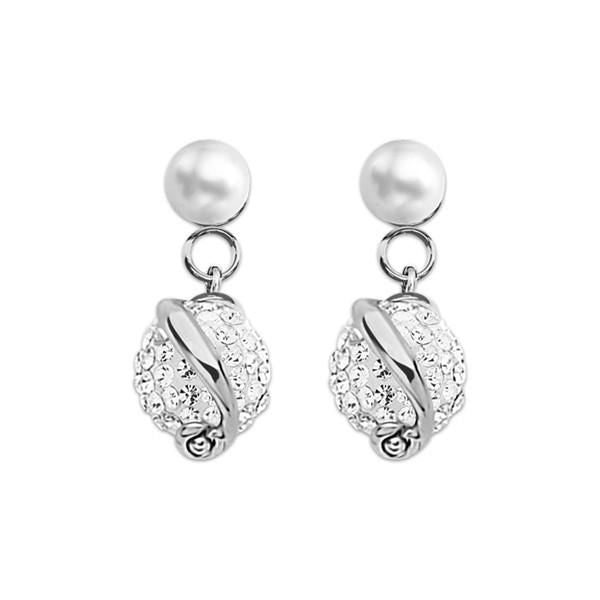 Orecchini in argento con perla e strass Default Title