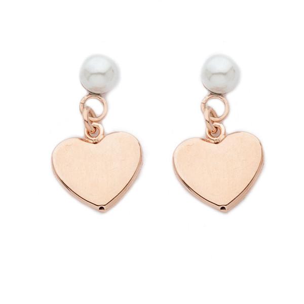 Orecchini con perle Swarovski e charm a cuore Default Title