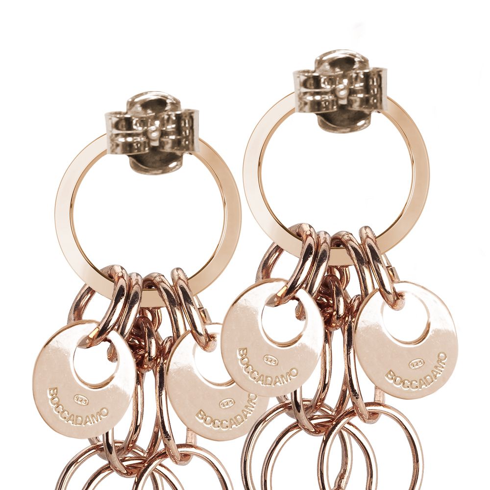 Orecchini con pendente a grappolo in Swarovski silver shadow e antique pink e zirconi Default Title