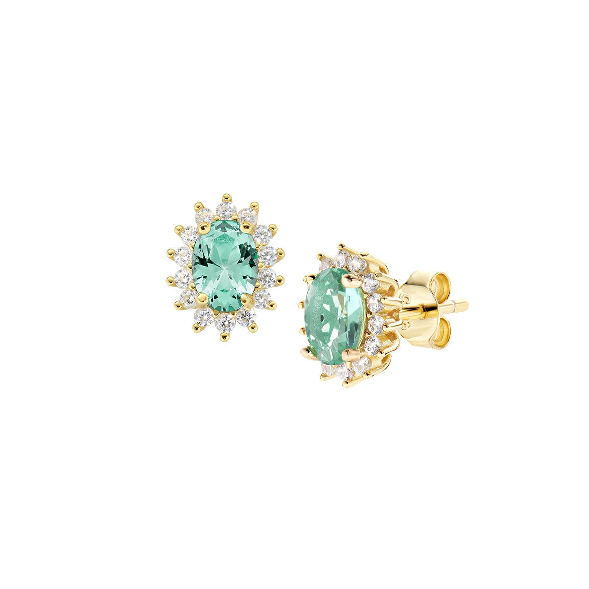 Orecchini Royal Lady Mini Dorati Verde Acqua