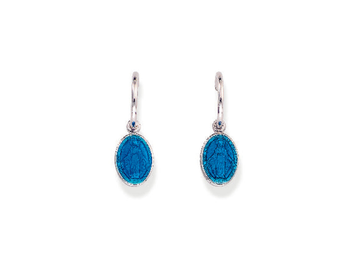 Orecchini in AG925 e smalto blu  (Lungh. 2cm) Default Title