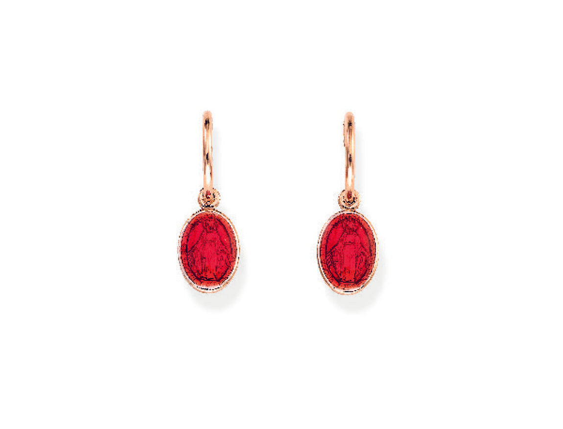 Orecchini in AG925 e smalto rosso  (Lungh. 2cm) Default Title