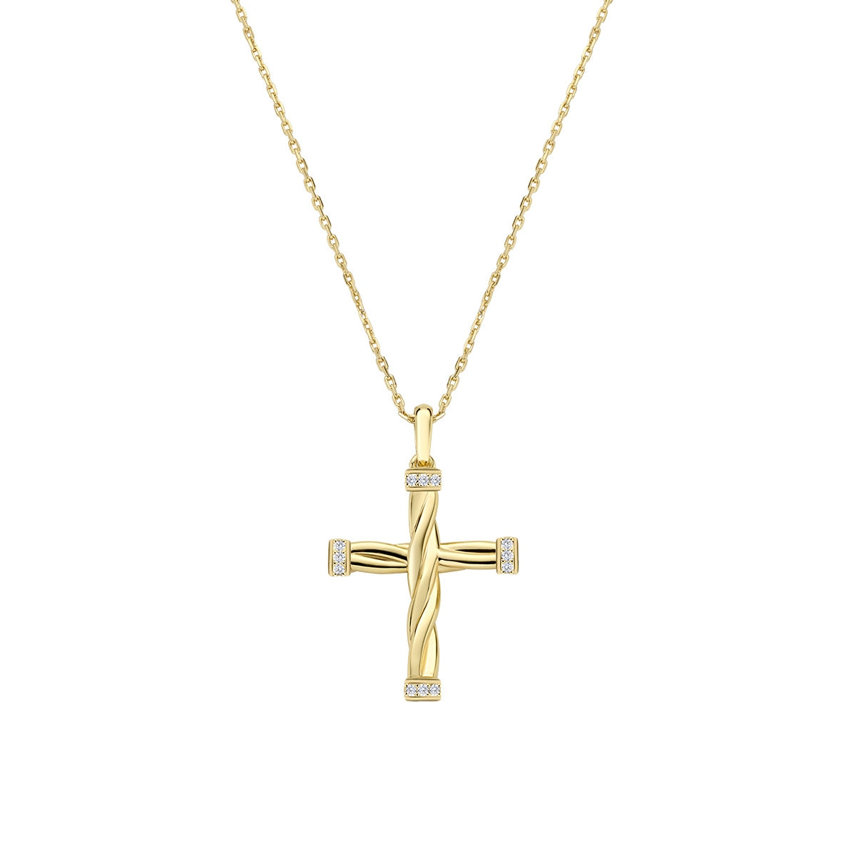 Collana Croce a Corda Dorato