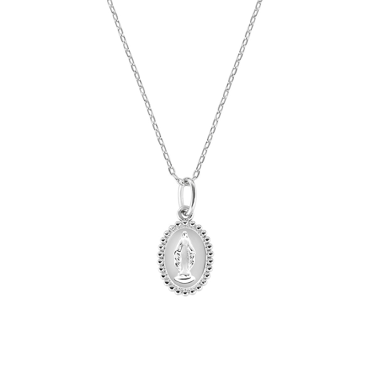 Collana in Ottone Miracolosa con Bordo Lavorato Rodio