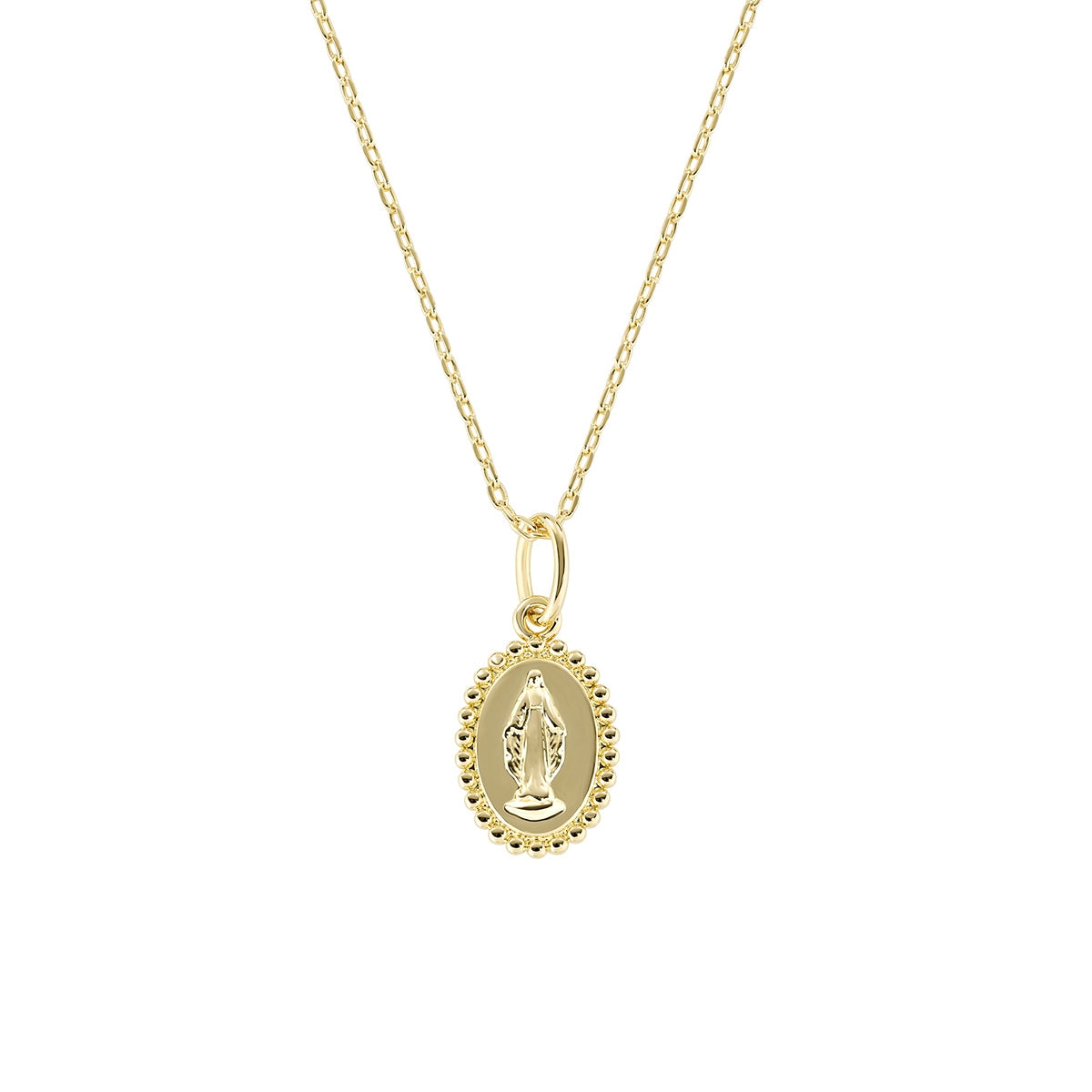 Collana Ottone Dorato Miracolosa con Bordo Lavorato