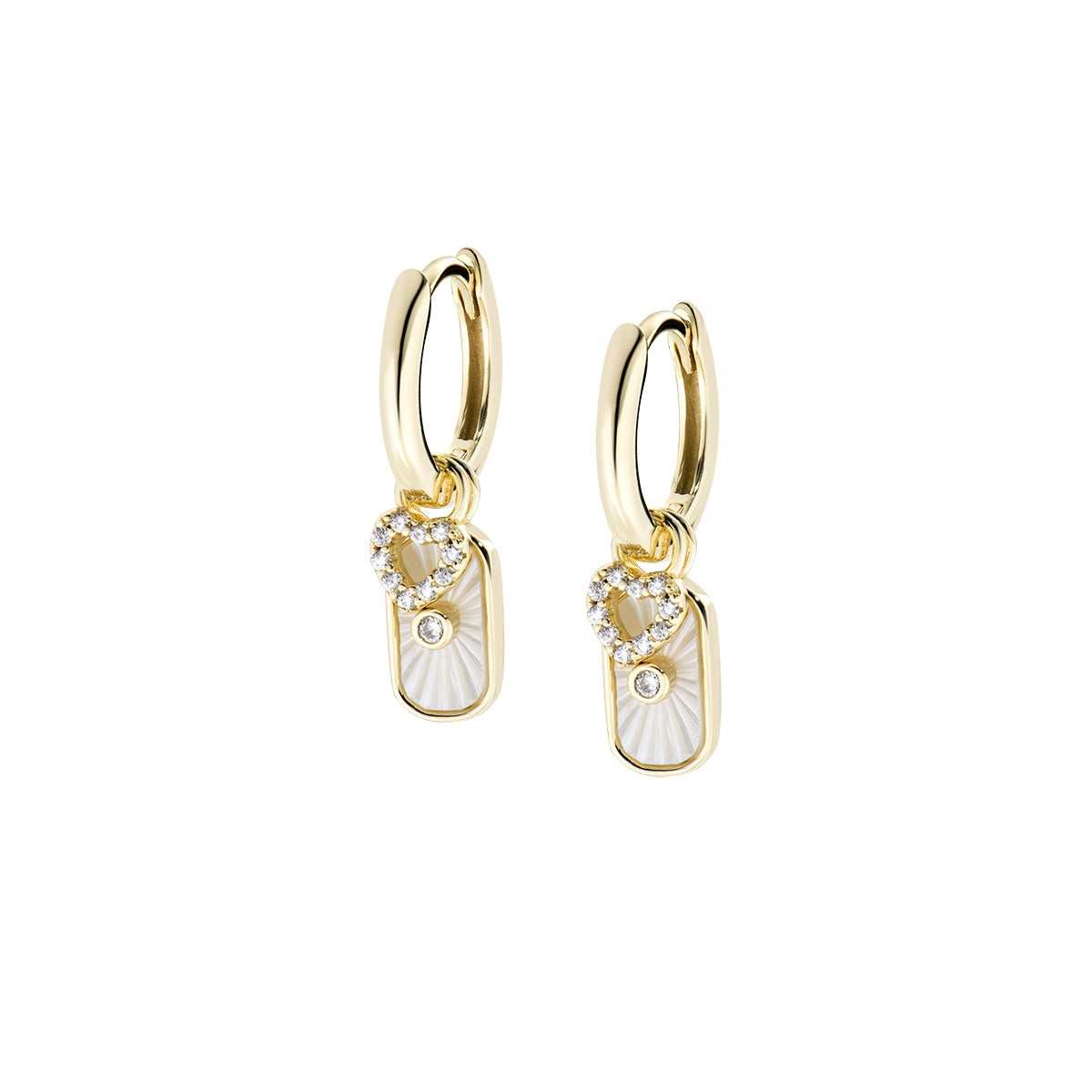 Orecchini Charm Madreperla e Cuore