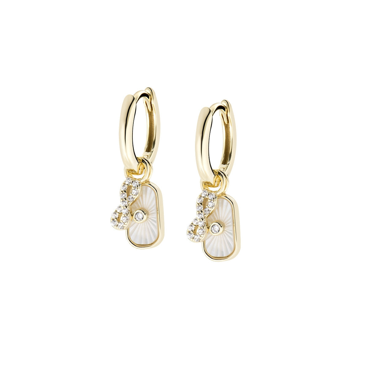 Orecchini Charm Madreperla e Infinito
