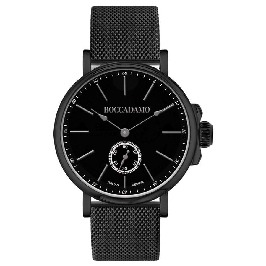 Orologio con quadrante nero e maglia Milano nera Default Title