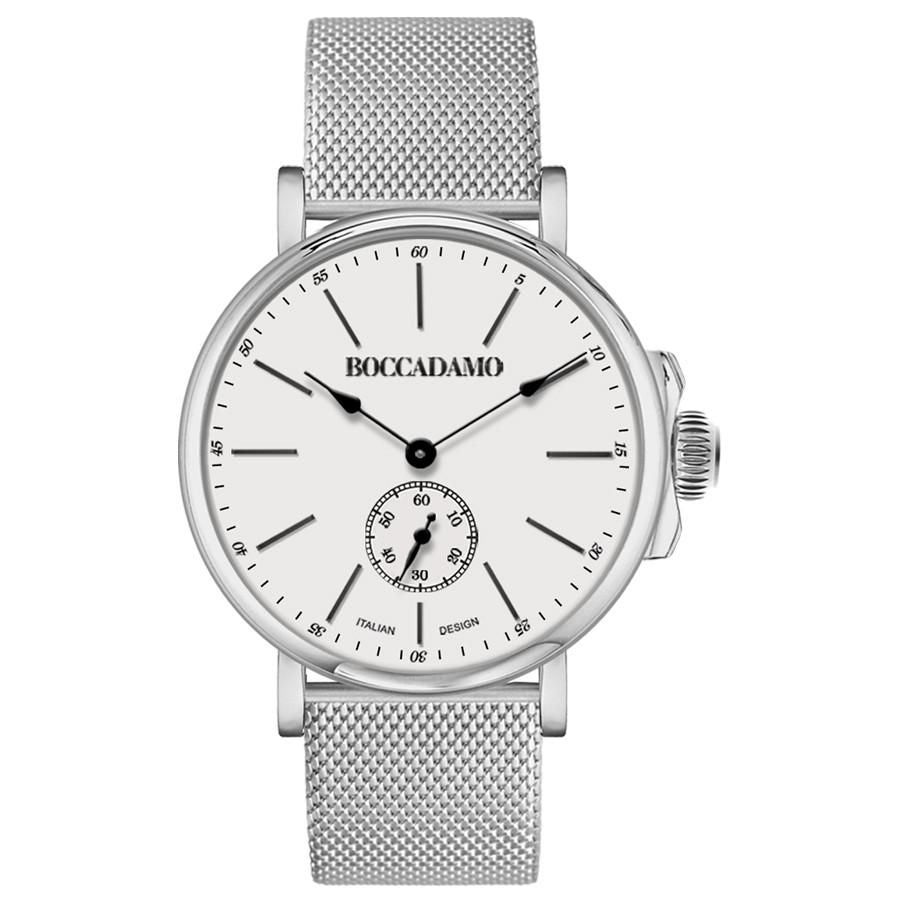 Orologio con quadrante bianco e maglia Milano silver Default Title