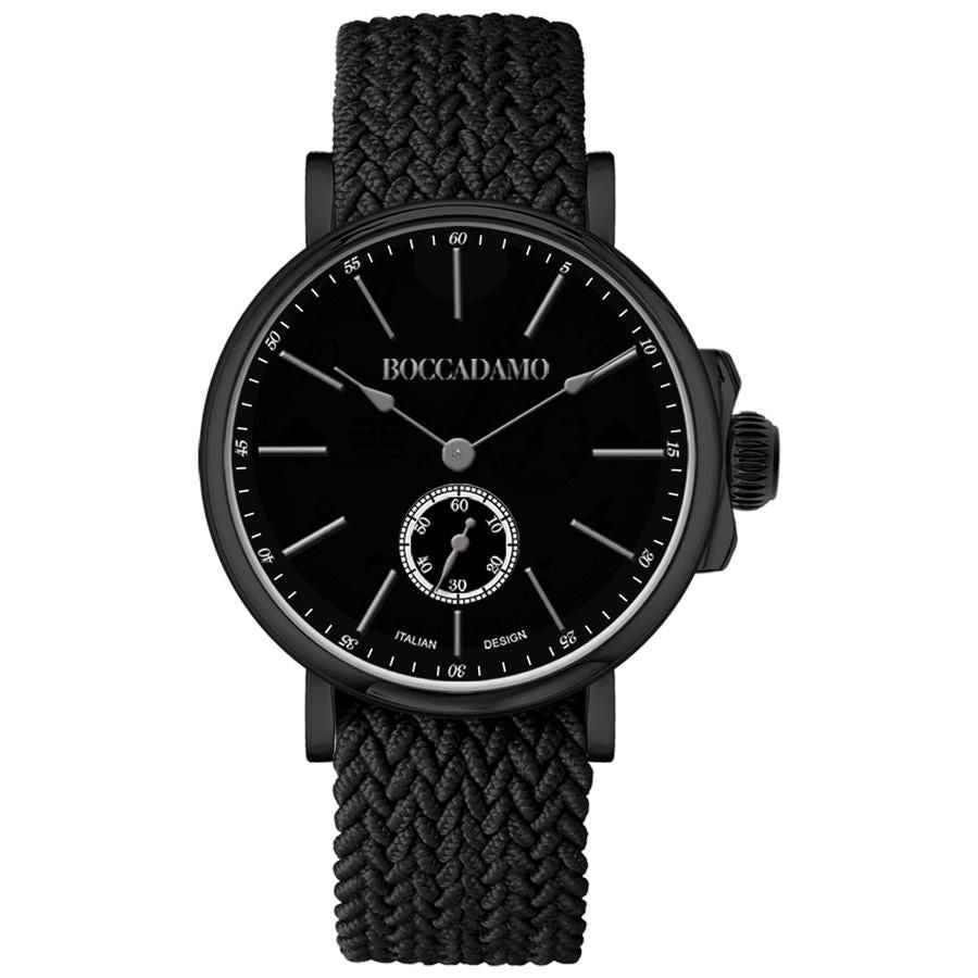 Orologio con quadrante nero e cinturino in nylon Perlon nero Default Title