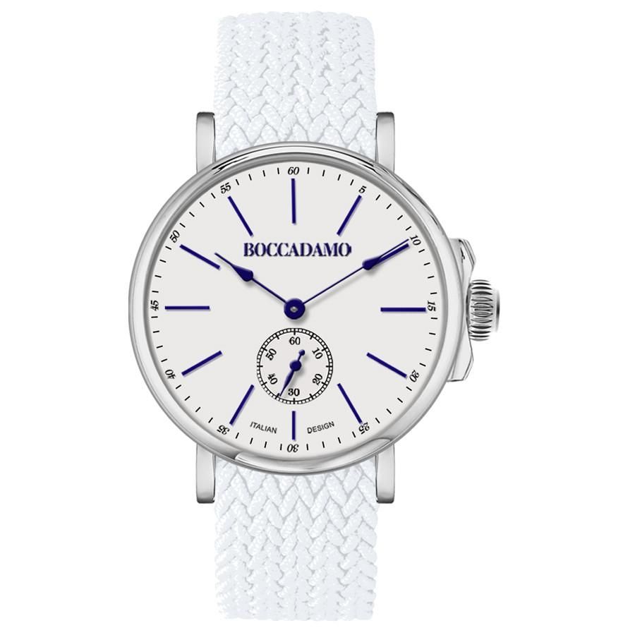 Orologio con quadrante bianco e cinturino in nylon Perlon bianco Default Title