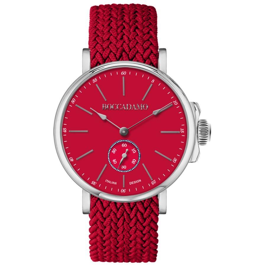 Orologio con quadrante rosso e cinturino in nylon Perlon rosso Default Title
