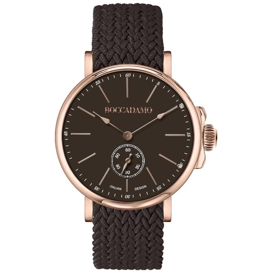 Orologio con quadrante marrone e cinturino in nylon Perlon marrone Default Title