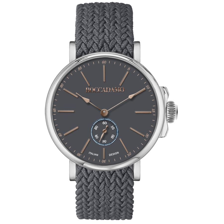 Orologio con quadrante grigio e cinturino in nylon Perlon antracite Default Title