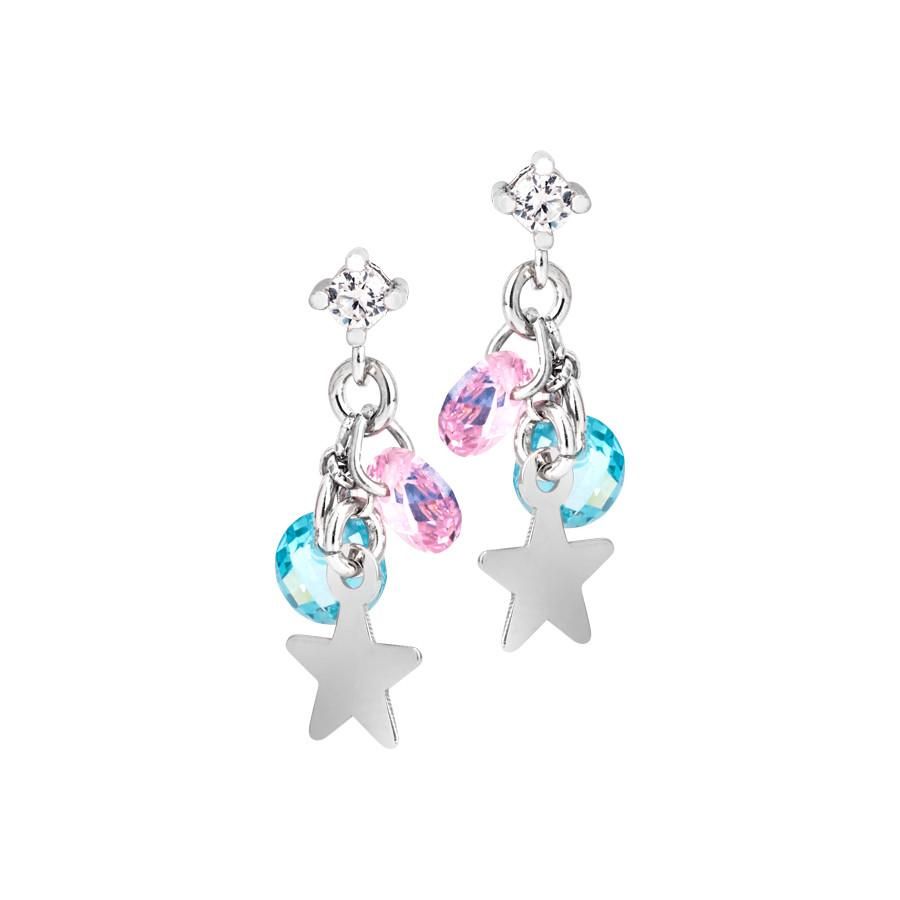 Orecchini in argento con charms e zirconi multicolor Default Title