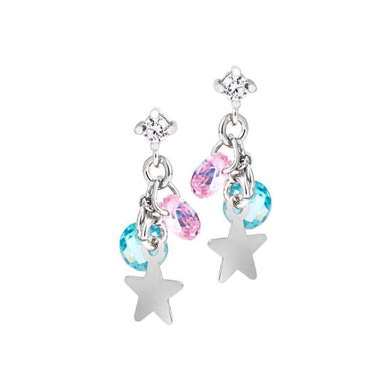 Orecchini in argento con charms e zirconi multicolor Default Title