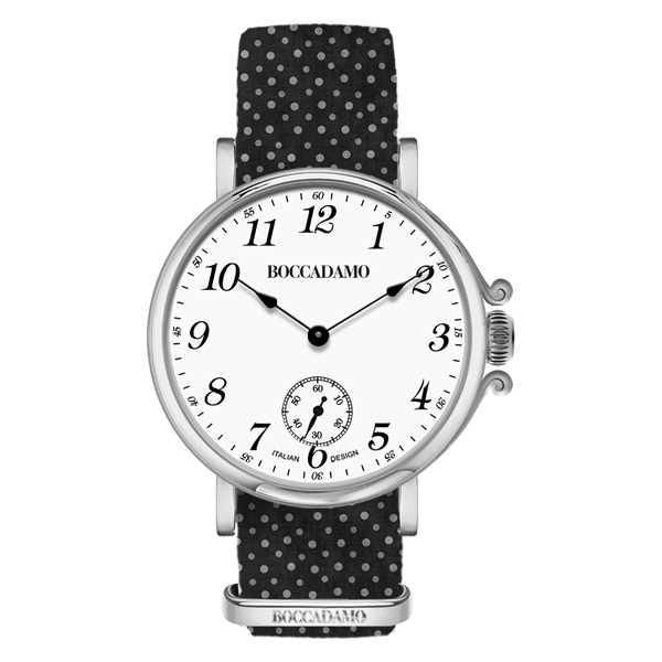 Orologio da donna con quadrante bianco e cinturino di nylon a pois Default Title