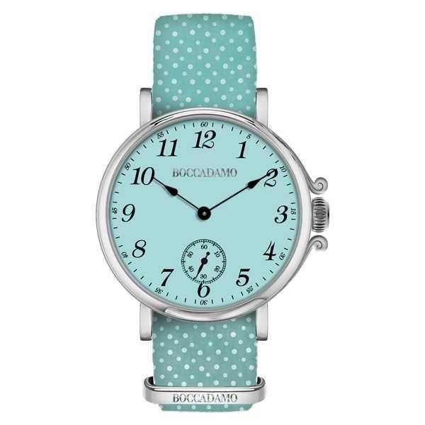 Orologio da donna con quadrante verde acqua e cinturino di nylon a pois Default Title
