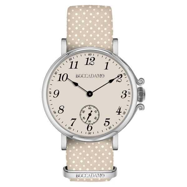 Orologio da donna con quadrante champagne e cinturino di nylon a pois Default Title