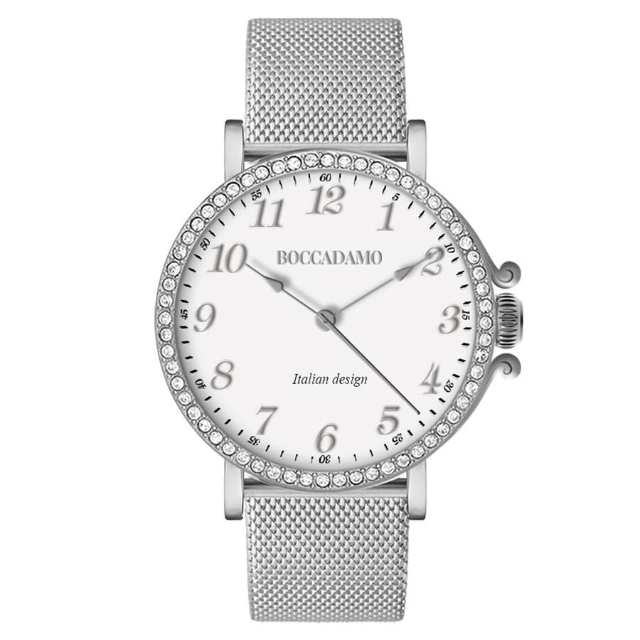 Orologio donna con cinturino maglia Milano silver e ghiera di Swarovski Default Title