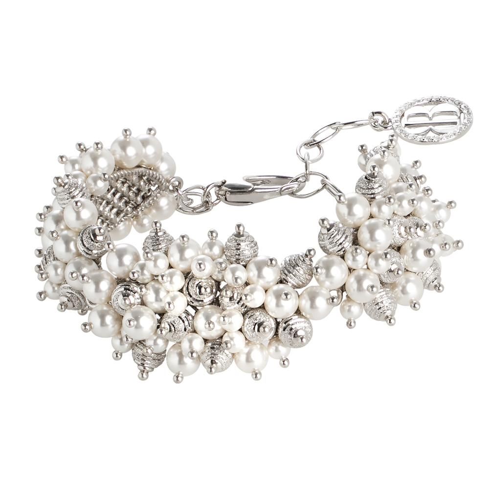 Bracciale con composizione di perle Swarovski white e sfere diamantate Default Title