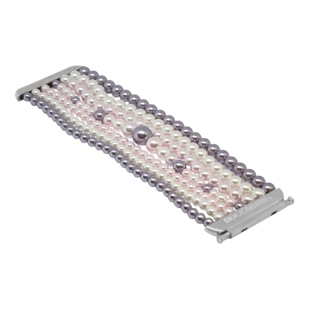 Bracciale a fascia morbida con perle Swarovski mauve, rosaline e white Default Title