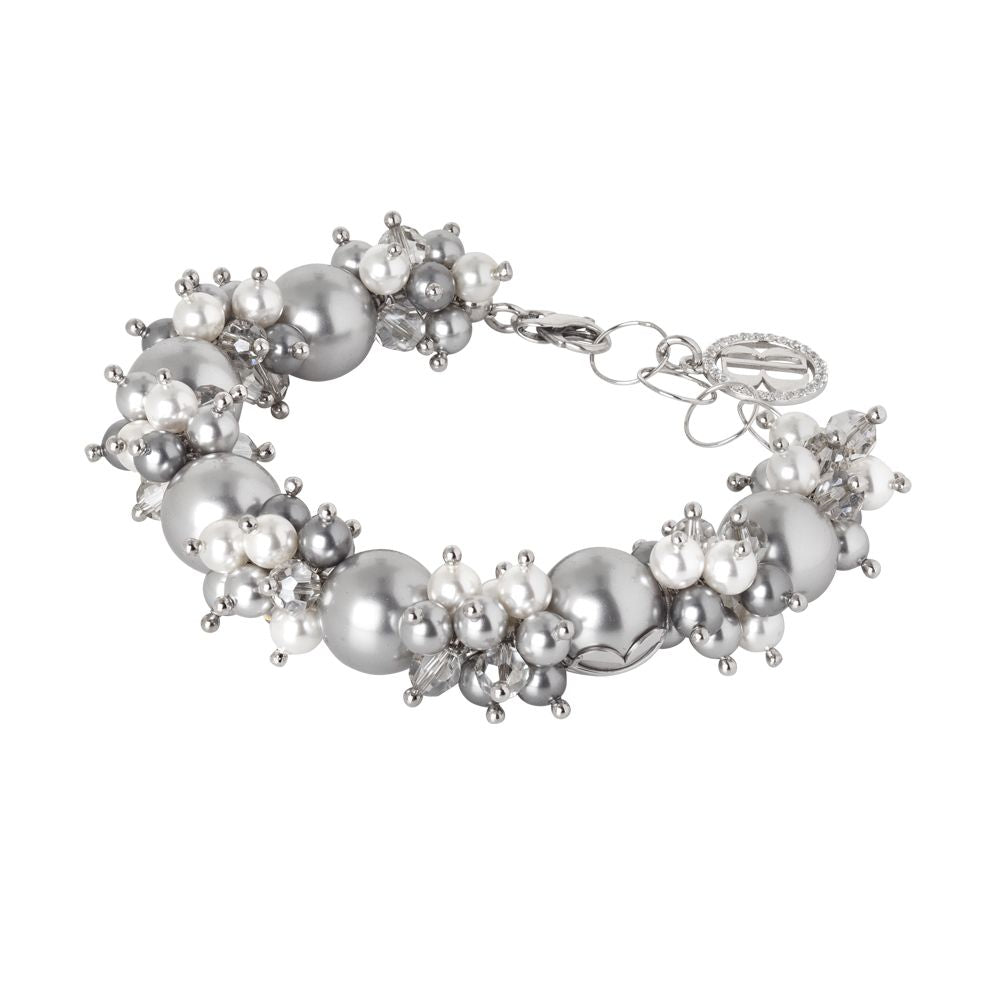 Bracciale con perle e cristalli Swarovski grey e zirconi Default Title