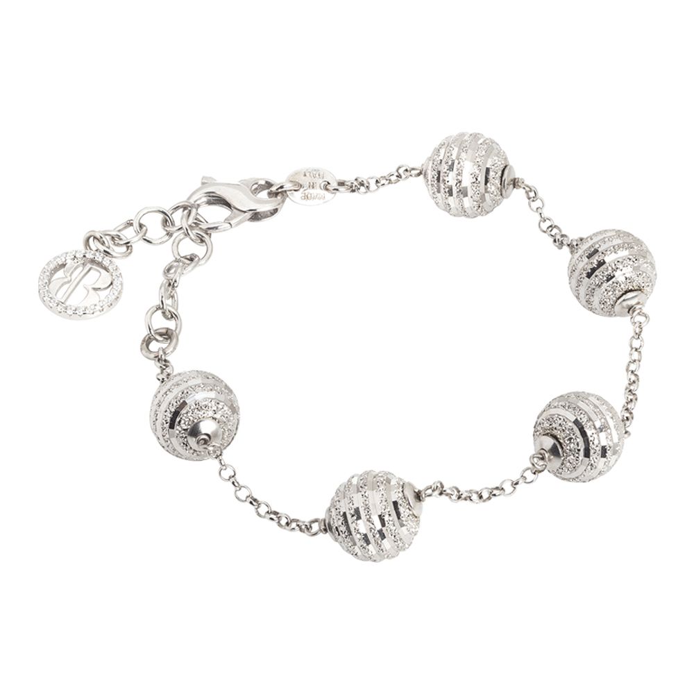Bracciale in argento con sfere diamantate e zirconi Default Title