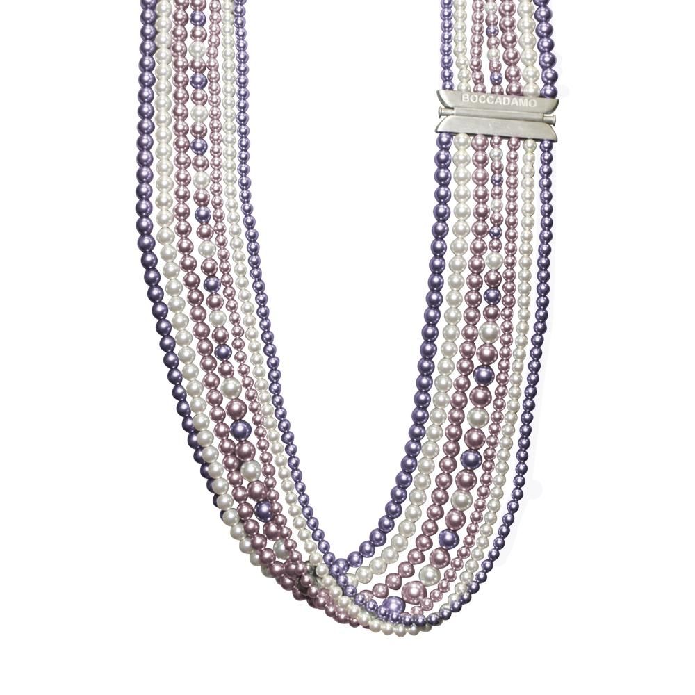 Collana multifilo di perle Swarovski mauve, rosaline e white Default Title