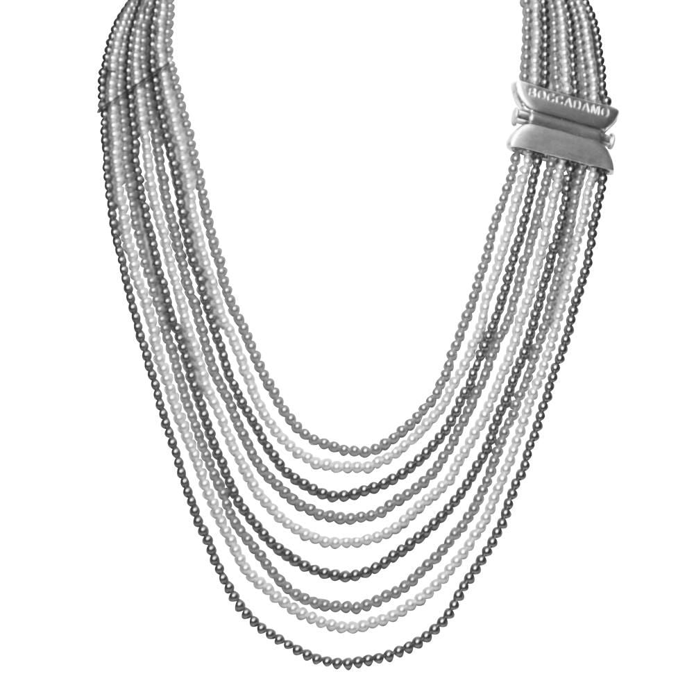 Collana con fili degradè di perle Swarovski light grey e grey Default Title