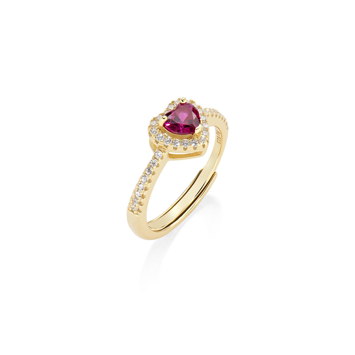 Anello Dolce Cuore Rubino Regolabile Dorato