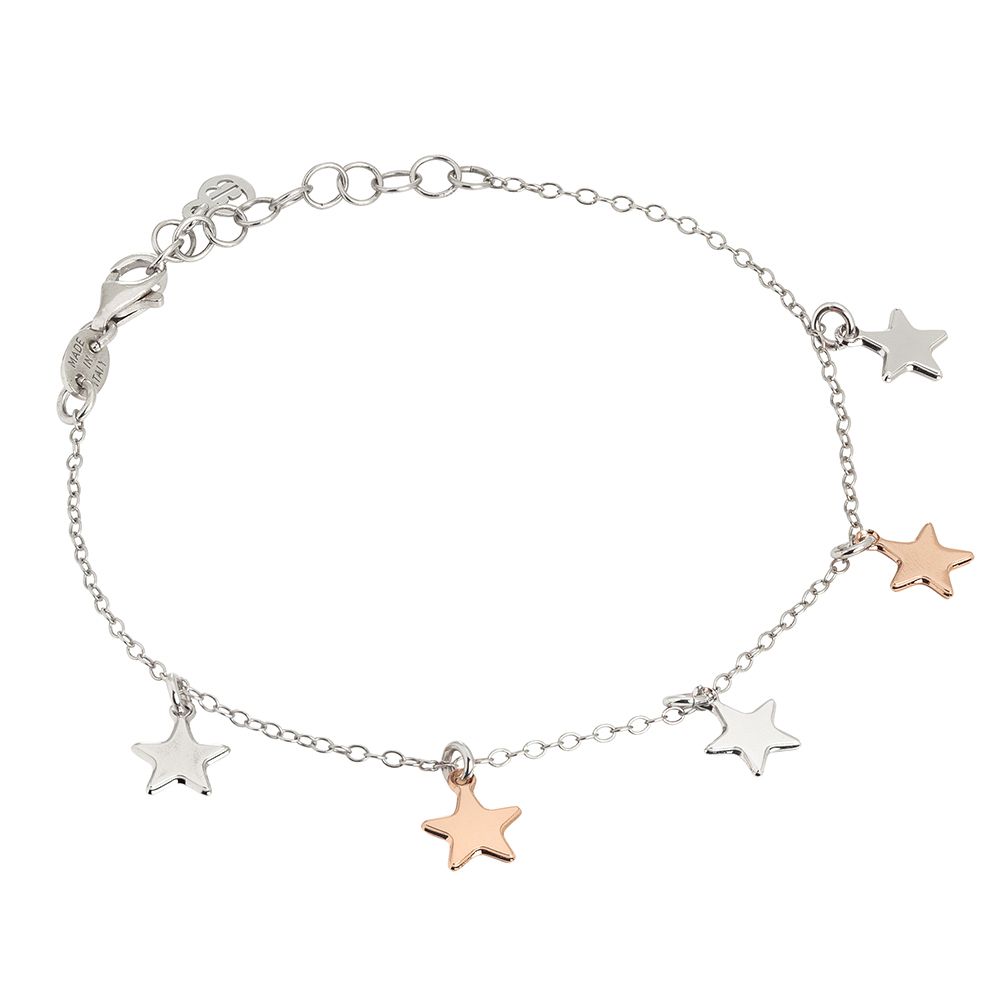 Bracciale con stelle bicolor pendenti Default Title