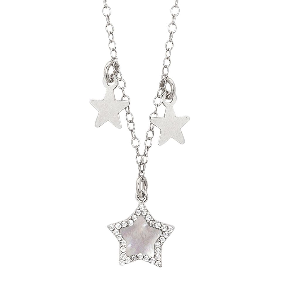 Collana con stella centrale in madreperla e zirconi Default Title