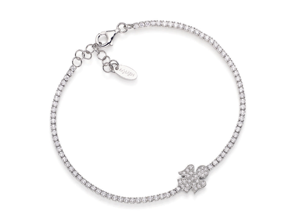 Bracciale in AG925 zirconi bianchi (Lungh. 16 + 3 cm) Default Title