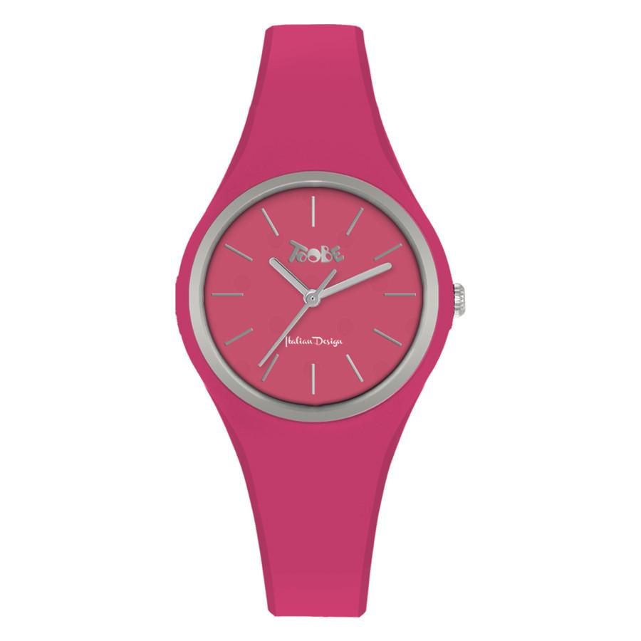 Orologio donna in silicone anallergico fucsia e ghiera silver Default Title