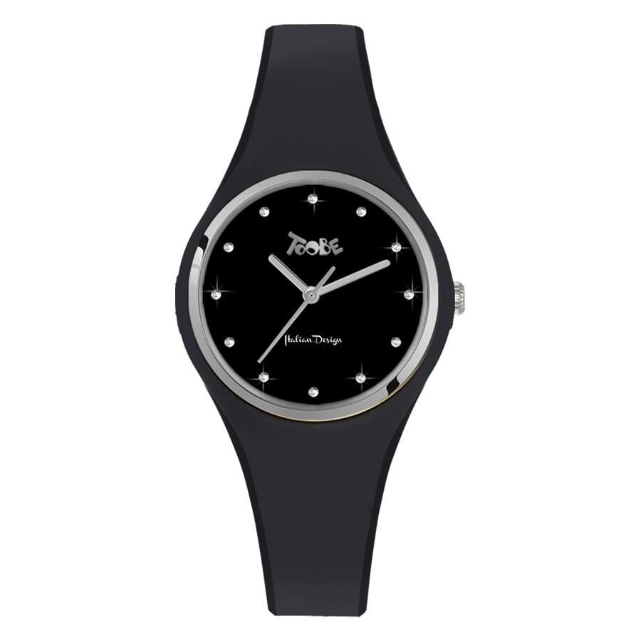 Orologio donna in silicone anallergico nero ed indici in Swarovski Default Title