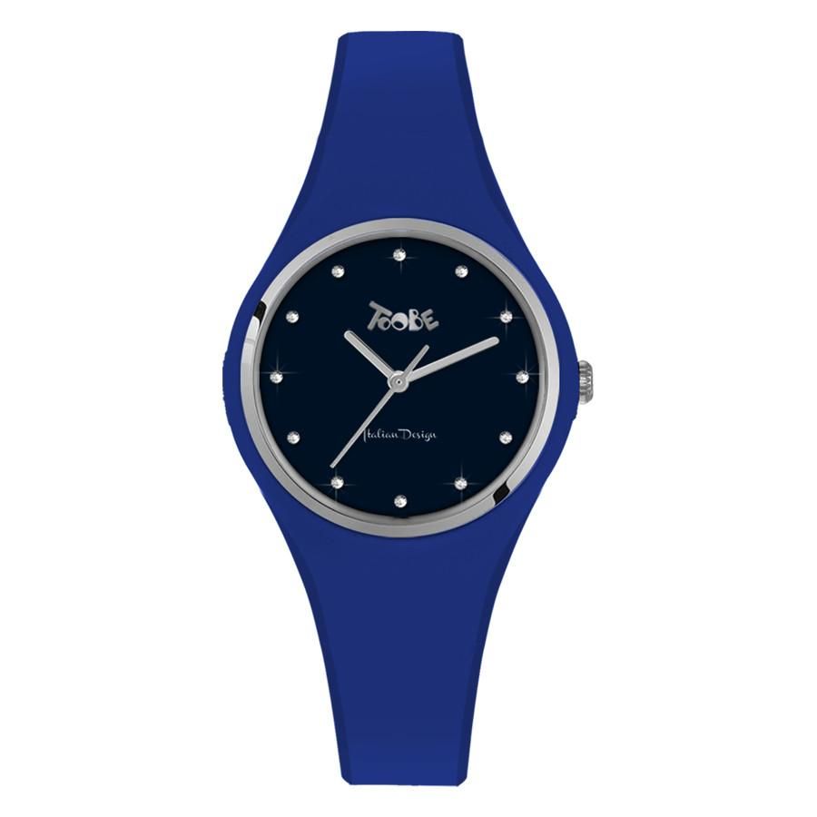 Orologio donna in silicone anallergico blu elettrico ed indici in Swarovski Default Title