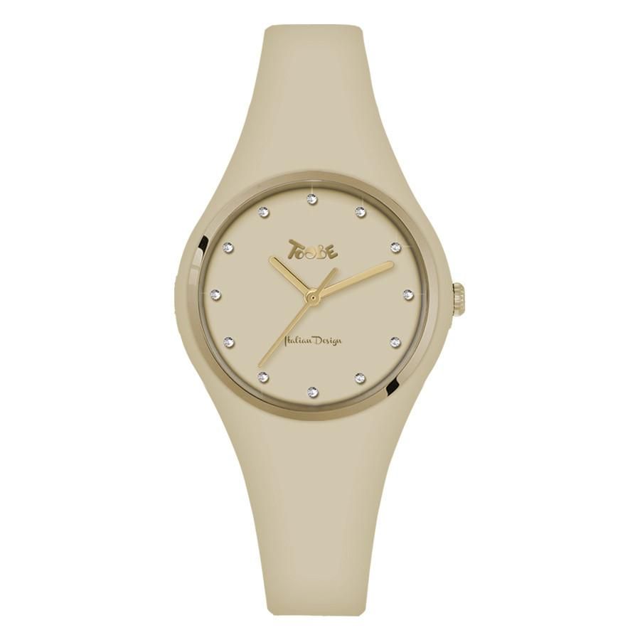 Orologio donna in silicone anallergico beige ed indici in Swarovski Default Title