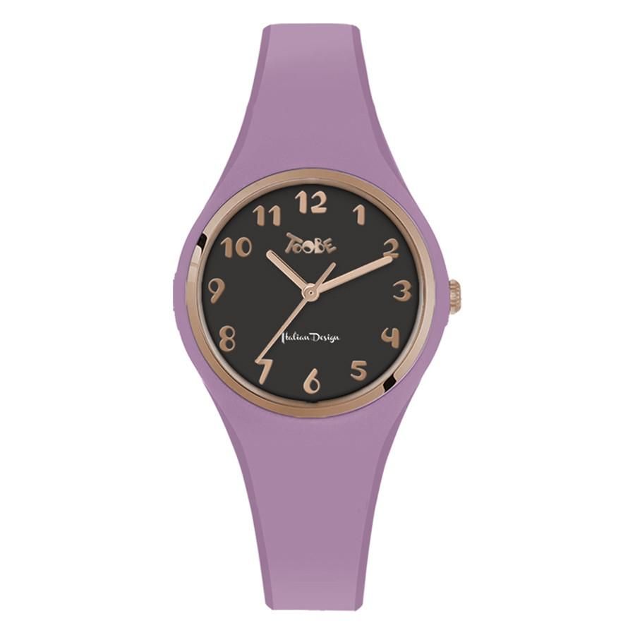 Orologio donna in silicone anallergico lavanda, ghiera ed indici rosati Default Title