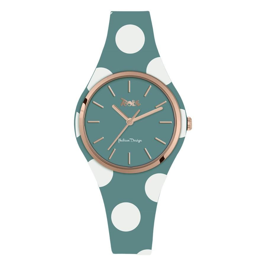 Orologio donna in silicone anallergico carta da zucchero con pois bianchi Default Title