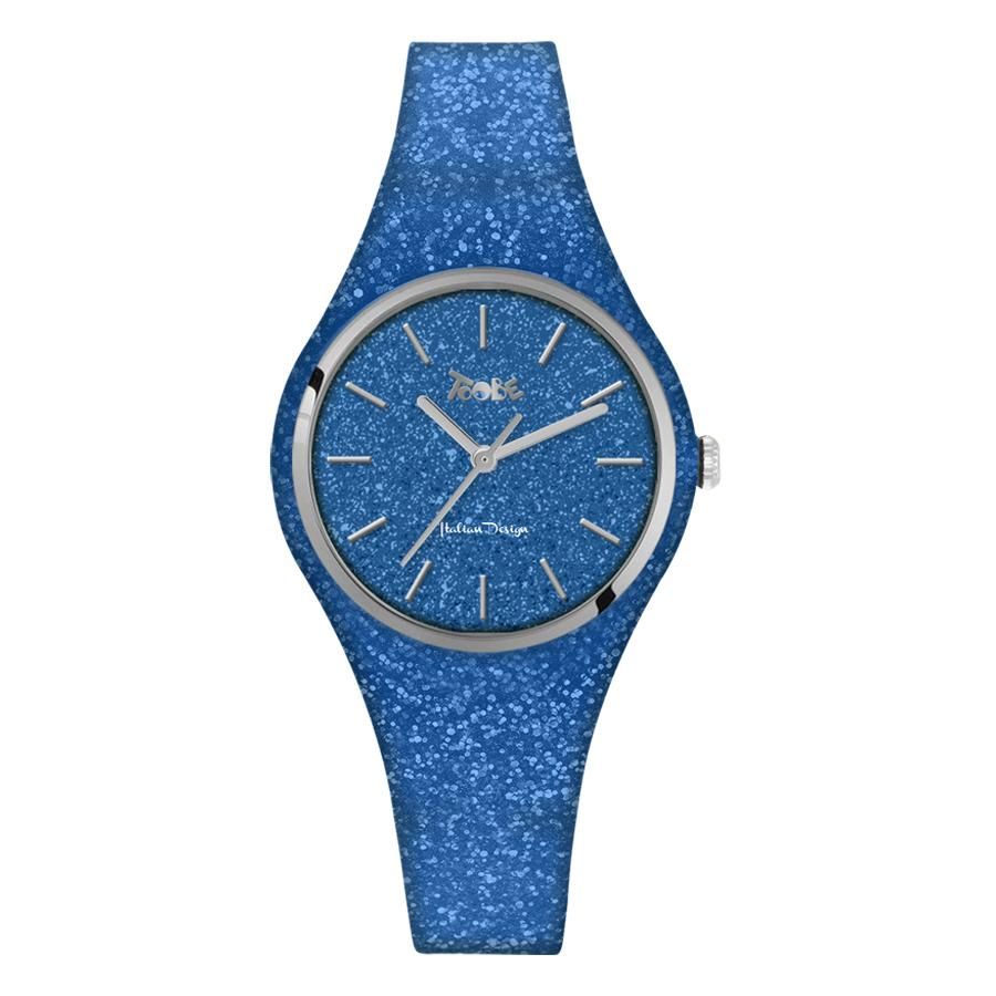 Orologio donna in silicone e quadrante blu denim glitterato Default Title