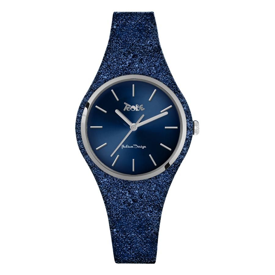 Orologio donna in silicone glitterato blu cobalto e quadrante blu Default Title