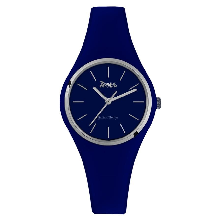 Orologio in silicone anallergico blu royal con ghiera silver Default Title