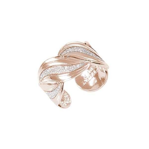 Anello rosato a fascia con superfici glitterate a forma di nodo d'amore Default Title